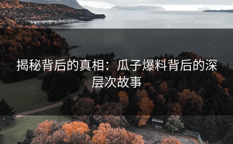 揭秘背后的真相：瓜子爆料背后的深层次故事